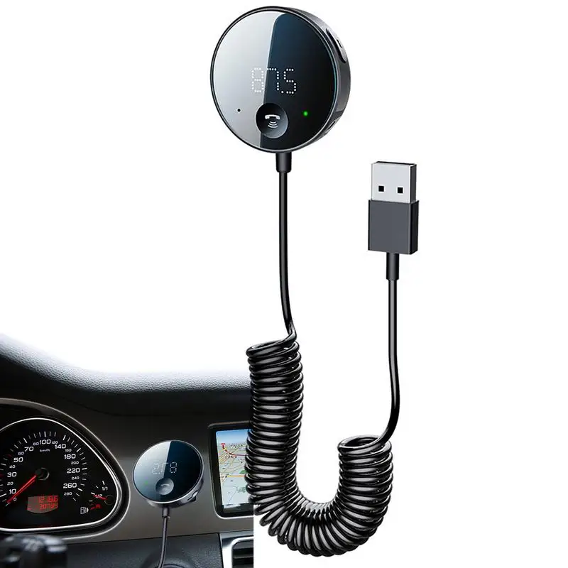 

Ouspow Bluetooths 5.0 Car Audio Transmitter Wireless Bluetooths FM Transmitter AUX Audio Receiver MP3 Player Car Kit Handsfree