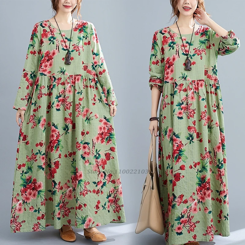 2024 chinese vintage dress qipao national flower print retro dress cotton linen qipao traditional o-neck loose cheongsam dress
2024 chinese vintage dress qipao national flower print retro dress cotton linen qipao traditional o-neck loose cheongsam dress