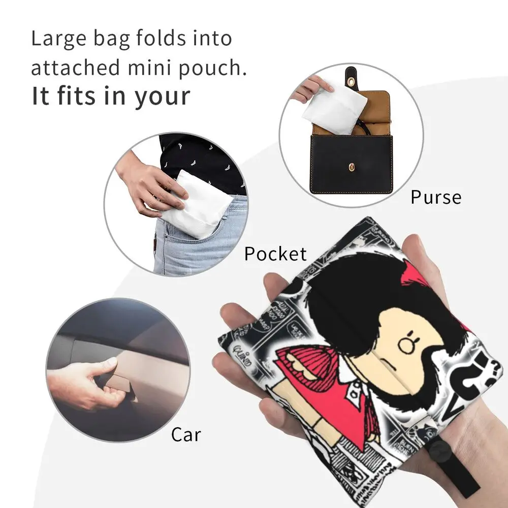 Custom Vintage Mafalda Manga Grocery Shopping Bag 13 S54d89806b41f4b54879493aa00af565ci
