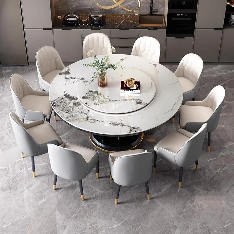 

Chairs Round Dining Table Nordic Unfolding Marble Luxury Dining Table 8 People Living Muebles Para El Hogar Kitchen Furniture