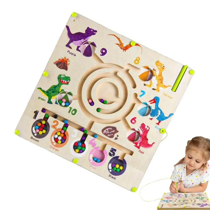 Wooden Puzzle Activity Magnetic Maze Puzzle Game Dinosaur Design Interactive Magnetic Pen Driving Beads Maze Educational Toy
Wooden Puzzle Activity Magnetic Maze Puzzle Game Dinosaur Design Interactive Magnetic Pen Driving Beads Maze Educational Toy