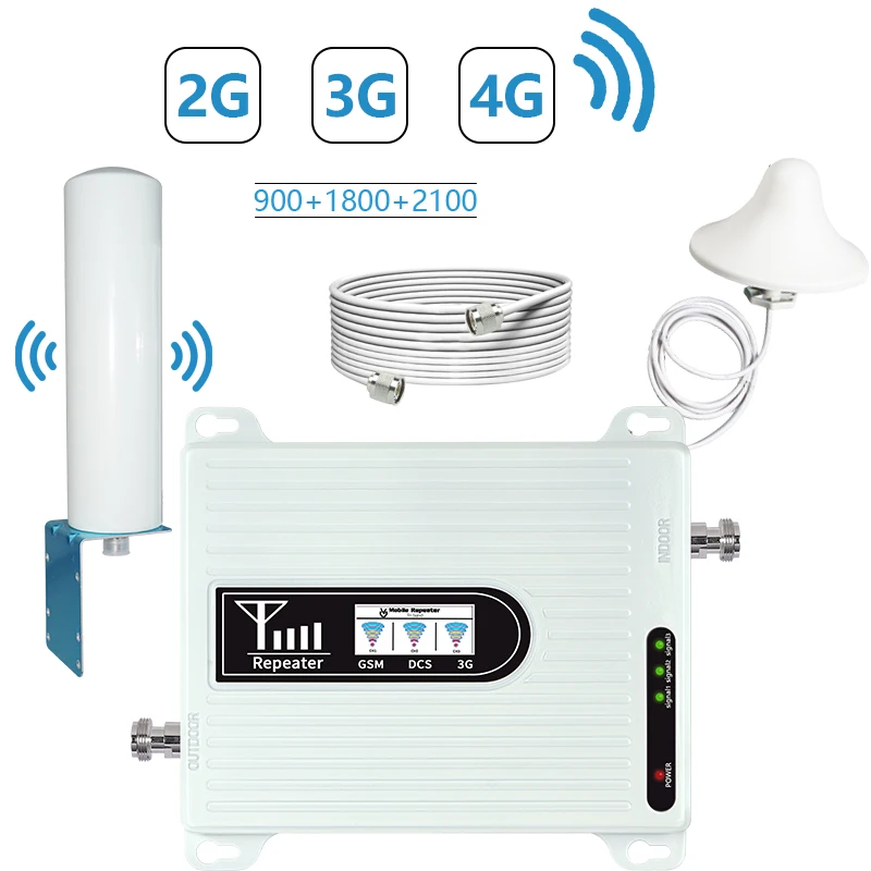 

Wholesale 2g 3g 4g Mobile Signal Booster Cell phone Signal Repeater Amplifier 900/1800/2100MHz Tri band LTE GSM Booster