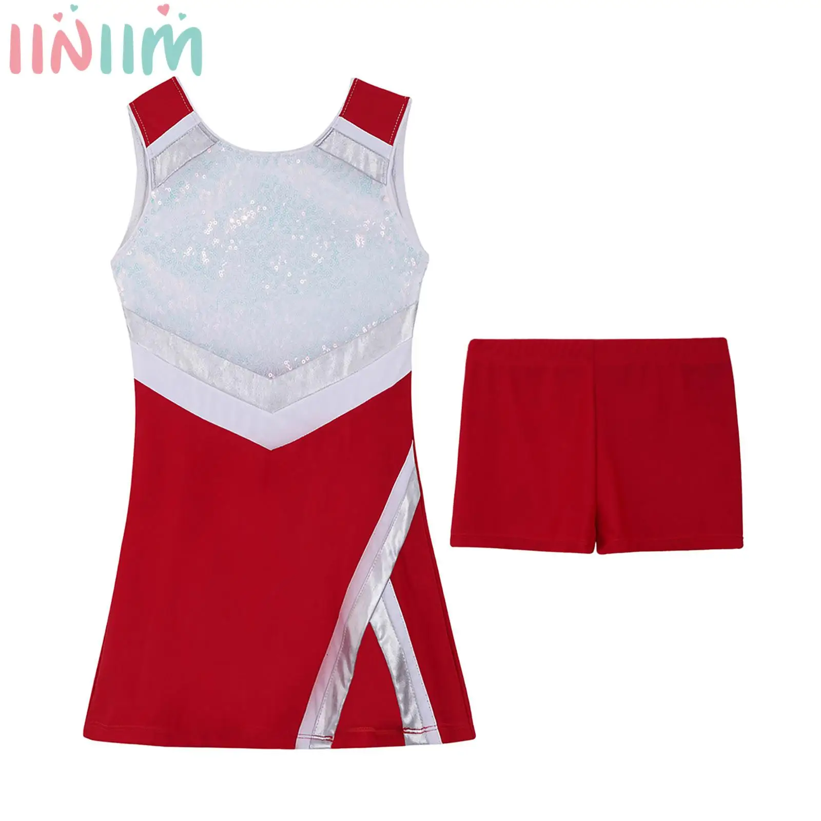 2Pcs Kids Girls Jazz Street Dance Outfit Sleeveless Shiny Sequins Bodice Sport Dress with Shorts Gymnastics Tracksuit Dancewear
2Pcs Kids Girls Jazz Street Dance Outfit Sleeveless Shiny Sequins Bodice Sport Dress with Shorts Gymnastics Tracksuit Dancewear