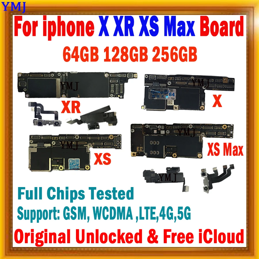 All functions For iPhone x xr xs max Motherboard Support Update & 4G Network Logic Board 64GB/128GB 100% Tested No ID Account MB
All functions For iPhone x xr xs max Motherboard Support Update & 4G Network Logic Board 64GB/128GB 100% Tested No ID Account MB