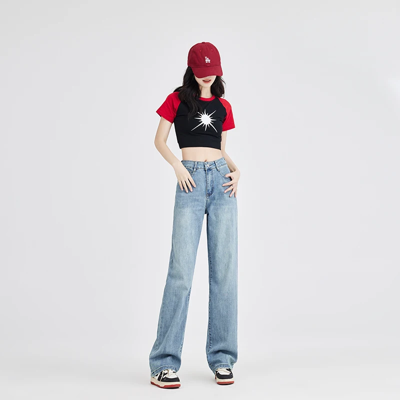 Summer Loose High Waist Women Jeans Washed Pocket All-Match Simple Full Length Straight Trouser Casual Fashion Wide Leg Pants
Summer Loose High Waist Women Jeans Washed Pocket All-Match Simple Full Length Straight Trouser Casual Fashion Wide Leg Pants