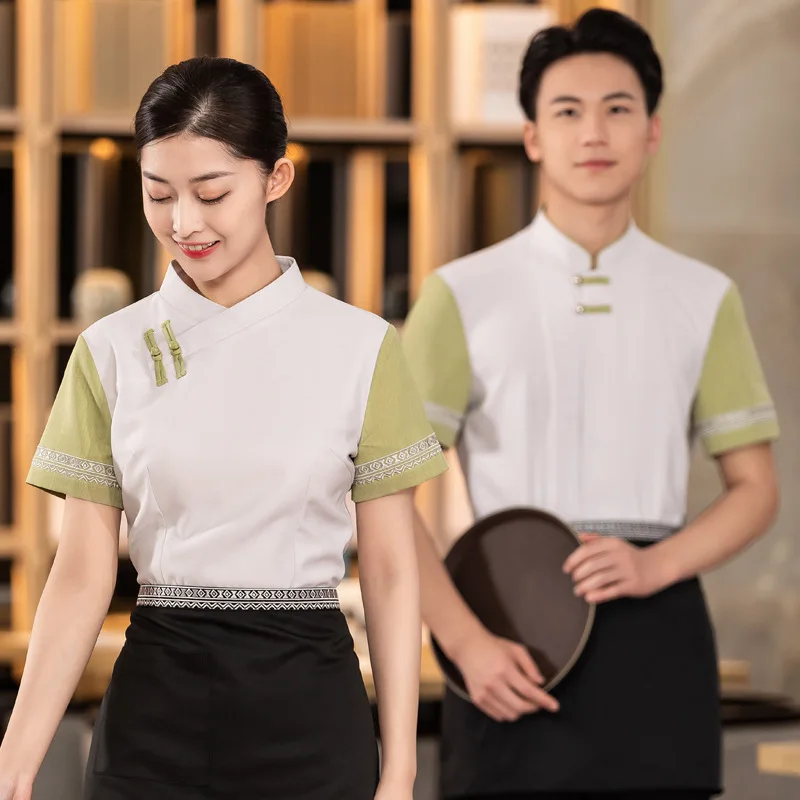 Summer Hotel Waiter Workwear Short Sleeve Tea House Restaurant Chinese Restaurant Catering Hot Pot Restaurant Short Sleeve Women
Summer Hotel Waiter Workwear Short Sleeve Tea House Restaurant Chinese Restaurant Catering Hot Pot Restaurant Short Sleeve Women