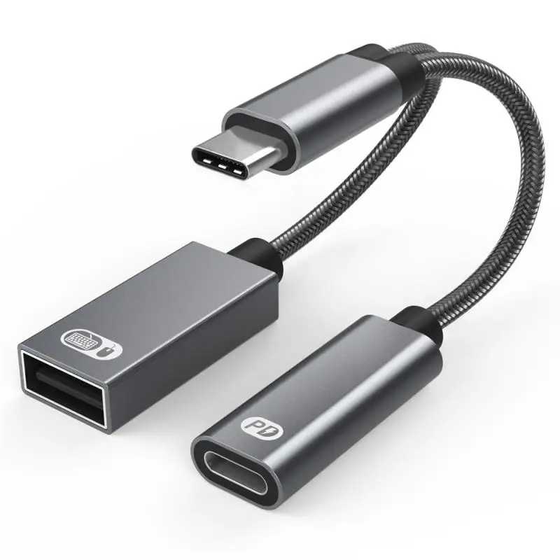2 In 1 USB C OTG Cable Adapter Type-C Male To USB-C Female 60W PD Fast Charging With USB Female Splitter Adapter
2 In 1 USB C OTG Cable Adapter Type-C Male To USB-C Female 60W PD Fast Charging With USB Female Splitter Adapter