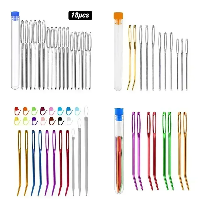 9pcs Aluminum Bent Tip Tapestry Darning Knitting Needles Needlework Crafts Sewing Big Eye Bent Needle DIY Accessories
9pcs Aluminum Bent Tip Tapestry Darning Knitting Needles Needlework Crafts Sewing Big Eye Bent Needle DIY Accessories
