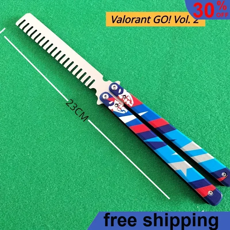 

Valorant GO! Vol. 2 Valorant Weapon Butterfly Comb Melee Game Peripheral 23cm Metal Material Samurai Sword Model Weapon Gift