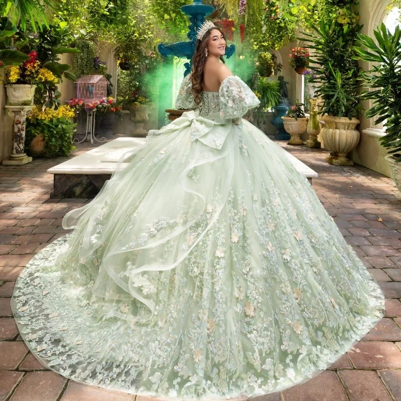 ANGELSBRIDEP Sage Green Quinceanera Dresses 3D Applique Flower Ball Gown Birthday Party Dress Lace Up Corset Graduation Gown
ANGELSBRIDEP Sage Green Quinceanera Dresses 3D Applique Flower Ball Gown Birthday Party Dress Lace Up Corset Graduation Gown