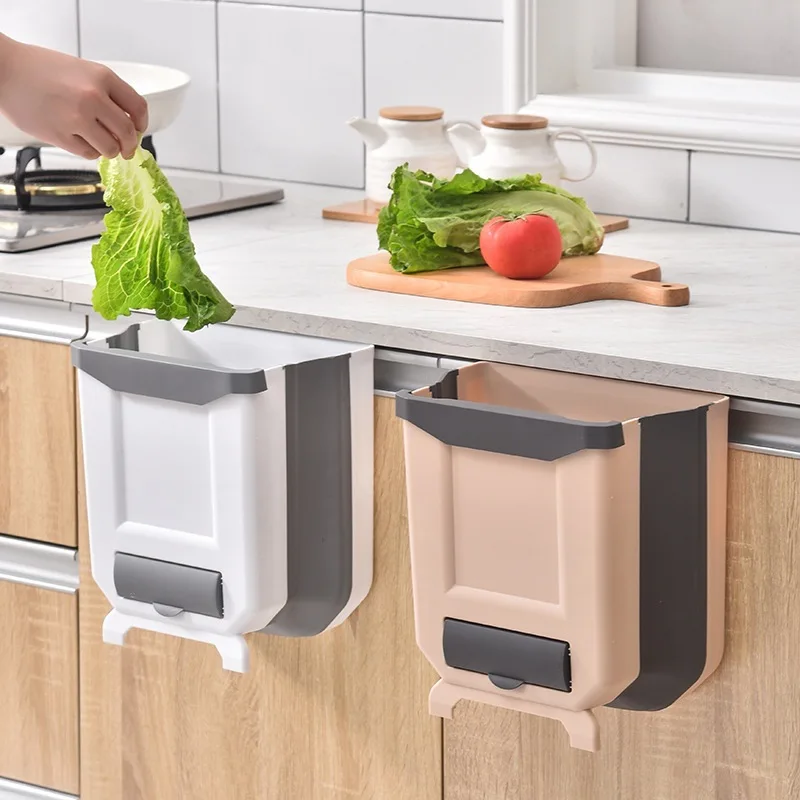 

Wall-mounted Foldable Garbage Bin Household Classification Trash Bin Living Room Kitchen Bathroom Car Storage Trash Can Kitchen