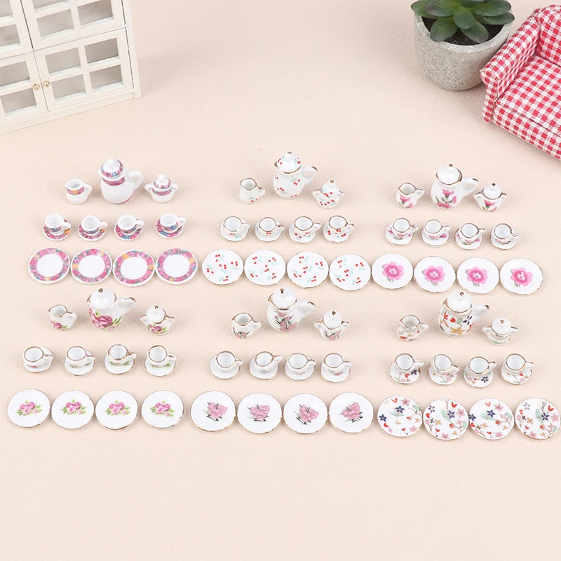 1Set 1:12 Dollhouse Miniature Ceramic Tea Set Cup Kettle Tray Flower Tableware Kitchen Decor Toy Doll House Accessories
1Set 1:12 Dollhouse Miniature Ceramic Tea Set Cup Kettle Tray Flower Tableware Kitchen Decor Toy Doll House Accessories