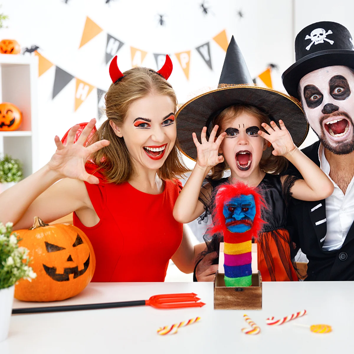 Halloween Prank Scare Box Wooden Scary Witch Funny Toy with Horror Sound and Light Without Battery random color
Halloween Prank Scare Box Wooden Scary Witch Funny Toy with Horror Sound and Light Without Battery random color