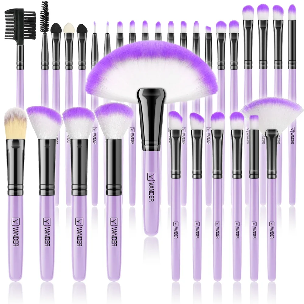 

32pcs Makeup Brushes Set Purple For Cosmetic Foundation Powder Blush Eyeshadow Kabuki Blending Make up Brush Beauty Tool