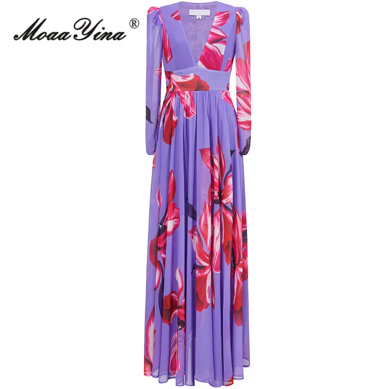 MoaaYina, весеннее модное дизайнерское винтажное платье с цветочным принтом для женщин, v-образный вырез, длинный рукав, праздничное вечерние, высокая талия, тонкое длинное платье
MoaaYina, весеннее модное дизайнерское винтажное платье с цветочным принтом для женщин, v-образный вырез, длинный рукав, праздничное вечерние, высокая талия, тонкое длинное платье