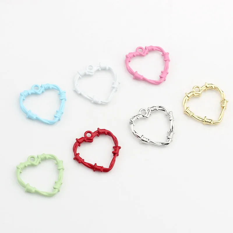 10pcs 23*24mm Candy Color Thorns Hollow Heart Charms Pendant Designer Charms Fit Jewelry Making DIY Jewelry Findings
10pcs 23*24mm Candy Color Thorns Hollow Heart Charms Pendant Designer Charms Fit Jewelry Making DIY Jewelry Findings