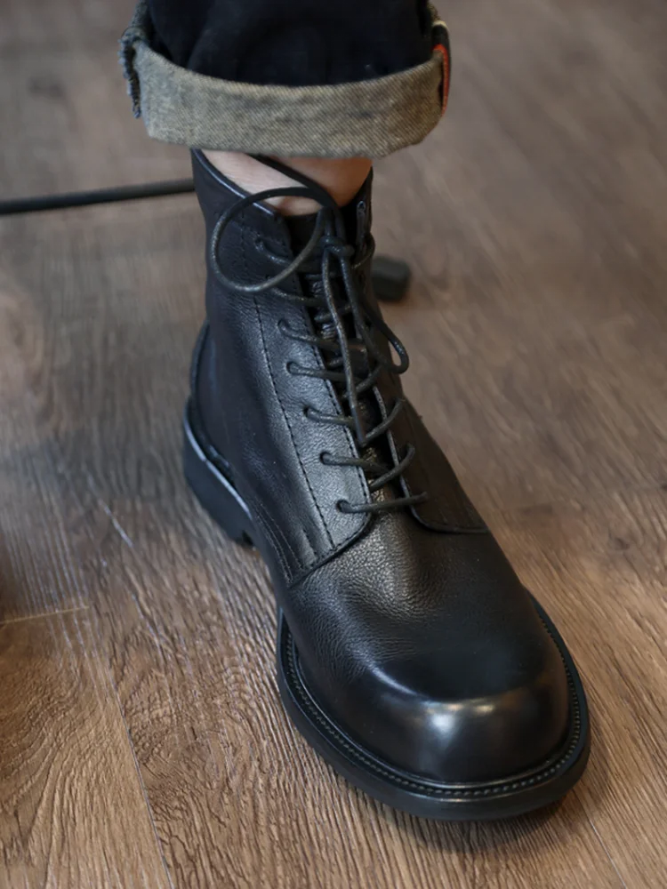 Handmade Men High Top Work Safety Shoes Lace Up Cowhide Genuine Leather Ankle Boots Round Toe Business Casual Motorcycle Boots
Handmade Men High Top Work Safety Shoes Lace Up Cowhide Genuine Leather Ankle Boots Round Toe Business Casual Motorcycle Boots