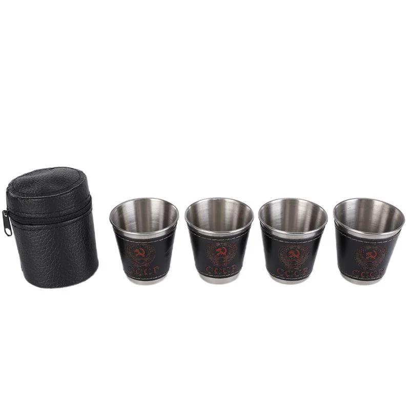 4Pcs Set 70Ml Outdoor Camping Picnic Tableware Travel Cups Set Portable Stainless Steel Wine Beer Cup Whiskey Mugs Pu Leather
4Pcs Set 70Ml Outdoor Camping Picnic Tableware Travel Cups Set Portable Stainless Steel Wine Beer Cup Whiskey Mugs Pu Leather