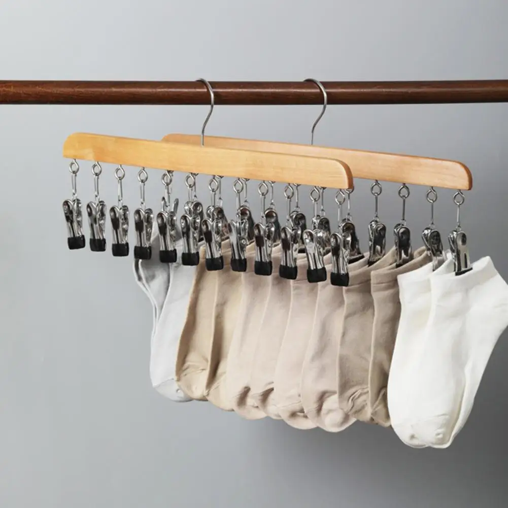 Windproof Clothes Hanger Solid Wood Clothing Drying Hanger with 12 Windproof Clips for Socks Underwear Towels Organizer for Hats
Windproof Clothes Hanger Solid Wood Clothing Drying Hanger with 12 Windproof Clips for Socks Underwear Towels Organizer for Hats
