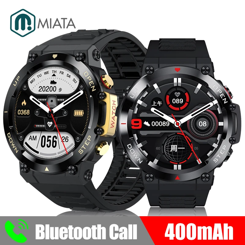 MIATA Bluetooth Call Smartwatch IP67 Waterproof Military Outdoor Sports Watches 400Mah Fitness Tracker Bracelet For Android IOS
MIATA Bluetooth Call Smartwatch IP67 Waterproof Military Outdoor Sports Watches 400Mah Fitness Tracker Bracelet For Android IOS