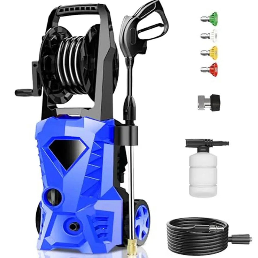 

Electric Pressure Washer 3800 PSI 2.8GPM High-Pressure Cleaner Power 1600W Machine 4 Nozzles Foam Cannon Cars Homes Patio