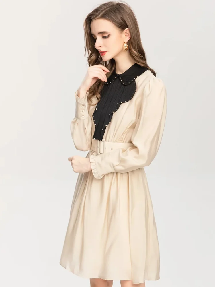 2023 Fashion Runway Autumn Winter Women Vestidos Turn-down Collar Long Sleeve Beading Belted Solid Casual Dresses
2023 Fashion Runway Autumn Winter Women Vestidos Turn-down Collar Long Sleeve Beading Belted Solid Casual Dresses