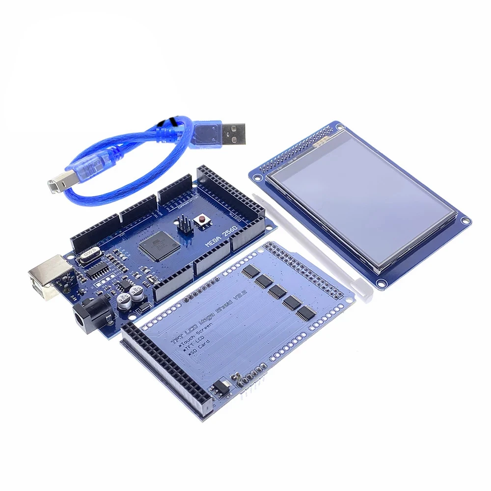 3.2" TFT LCD Touch Color Screen Module+3.2 Inch Shield Adapter Board+for Mega2560 Mega 2560 R3 CH340 With USB for Arduino Kit
3.2" TFT LCD Touch Color Screen Module+3.2 Inch Shield Adapter Board+for Mega2560 Mega 2560 R3 CH340 With USB for Arduino Kit
