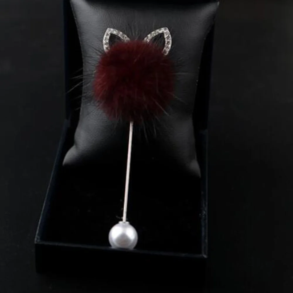 Korean Fur Unique Rabbit Ears Pearl Brooch Pins Wool Ball Brooch Pin Sweater Collar Charm Accessories Women Fashion Jewelry Korean Fur Unique Rabbit Ears Pearl Brooch Pins Wool Ball Brooch Pin Sweater Collar Charm Accessories Women Fashion Jewelry