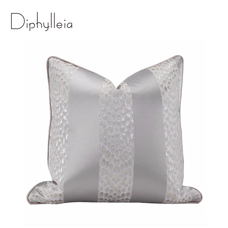 

Diphylleia Middle Eastern Style Luxury Cushion Covers Leopard Dots With Stripes Design Jacquard Accent Pillow Case For Sofa Bed