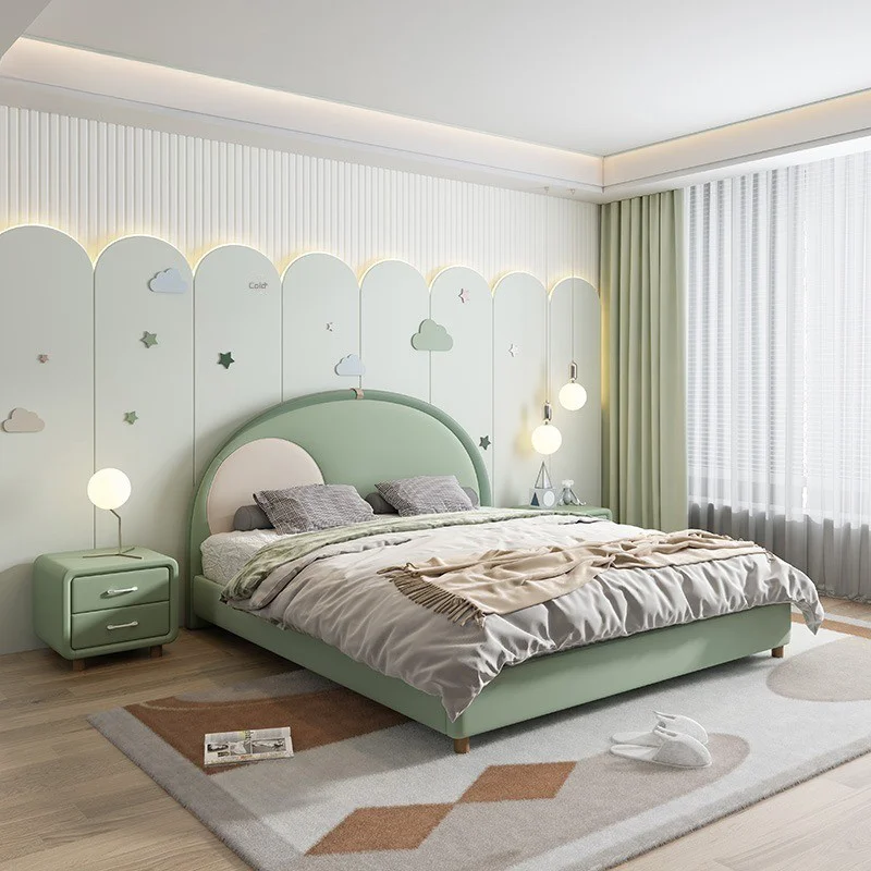 Light Luxury Lovely Green Children Beds Boy Large Leather Children Beds Small Apartment Camas Dormitorio Bedroom Furniture
Light Luxury Lovely Green Children Beds Boy Large Leather Children Beds Small Apartment Camas Dormitorio Bedroom Furniture