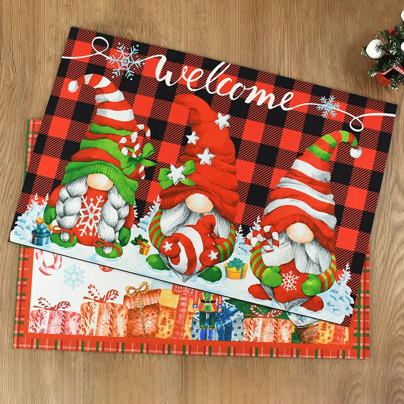 

Christmas Decorations Carpet Welcome Gnome Doormat Front Porch Rugs Welcome Mat New Year 2024 Gifts Xmas Party Decor Rug Mat