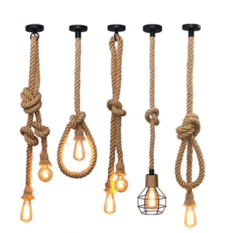 Single Double Head Rope Pendant Light For E27 Bulb Twisted Style for Bedroom Restaurant Cafe Bar Country Style Indoor Decoration
Single Double Head Rope Pendant Light For E27 Bulb Twisted Style for Bedroom Restaurant Cafe Bar Country Style Indoor Decoration