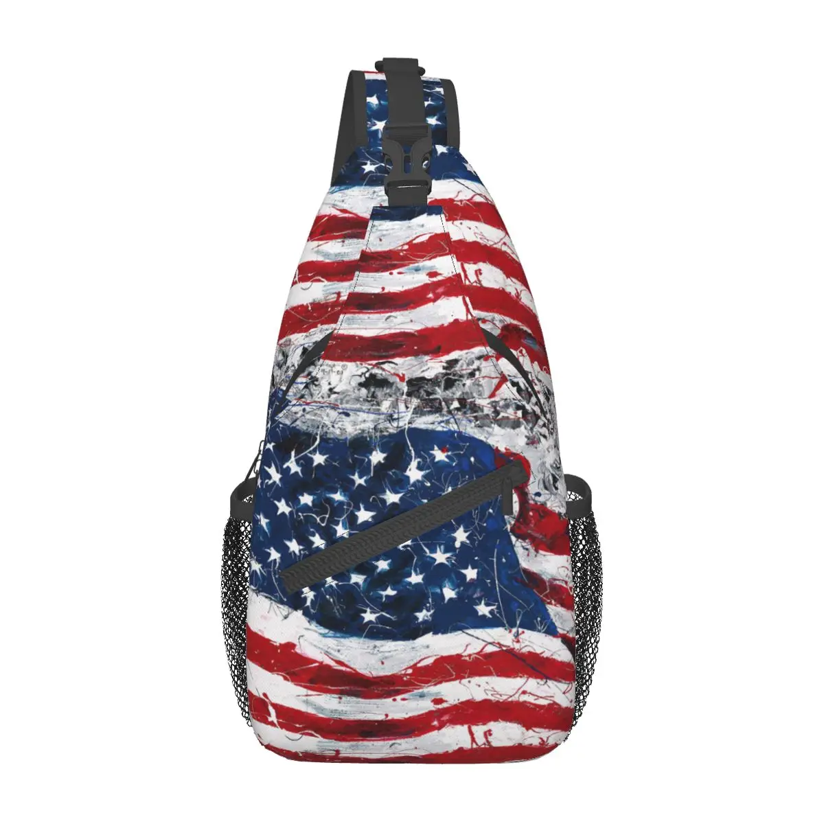 

USA Flag American Small Sling Bags Chest Crossbody Shoulder Backpack Outdoor Sports Daypacks Cool Bookbag
