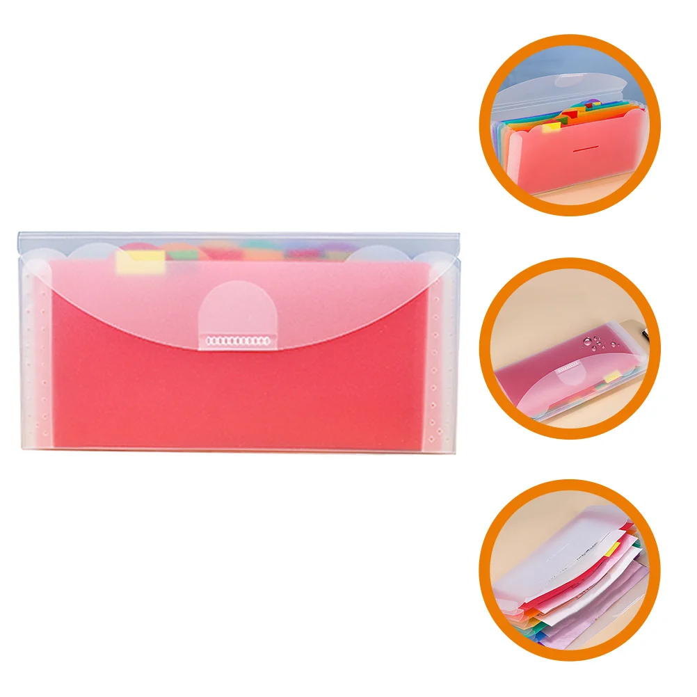 

Mini Accordion File Manager Bill Storage Bag 7-grid Rainbow Folder Frosted Pp Multi-layer Paper Organizer Holder Coupon Receipt