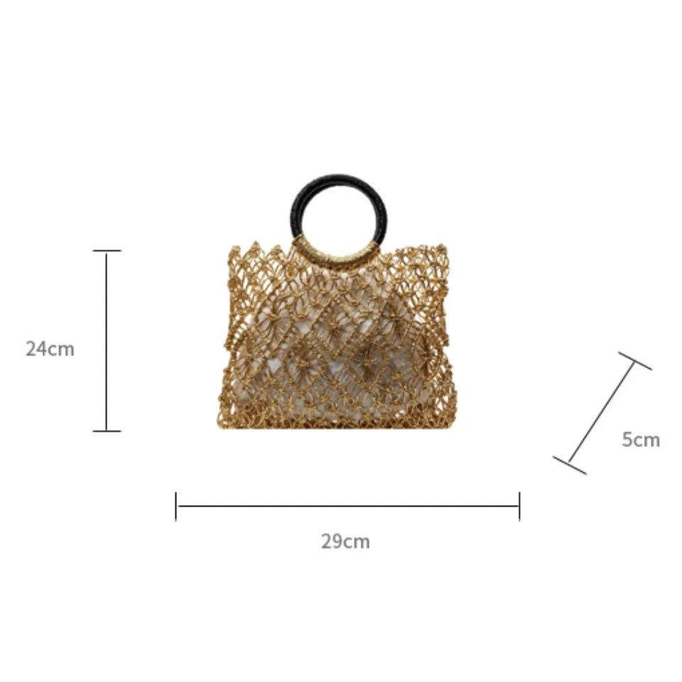 Luxury Woven Round Handle Bag - Designer Eco-Friendly Hollow-Out Handbag 2 S5504aa5417aa49b2a2b7e37daba51861U