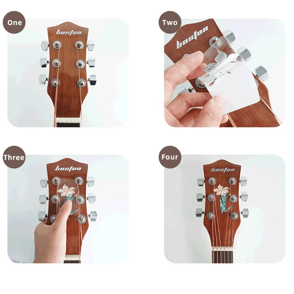 

Indoor Guitar Sticker Decal Inlay Sticker Guitar Decorations Accessories Blue Rose Decal Guitar Headstock Sticker