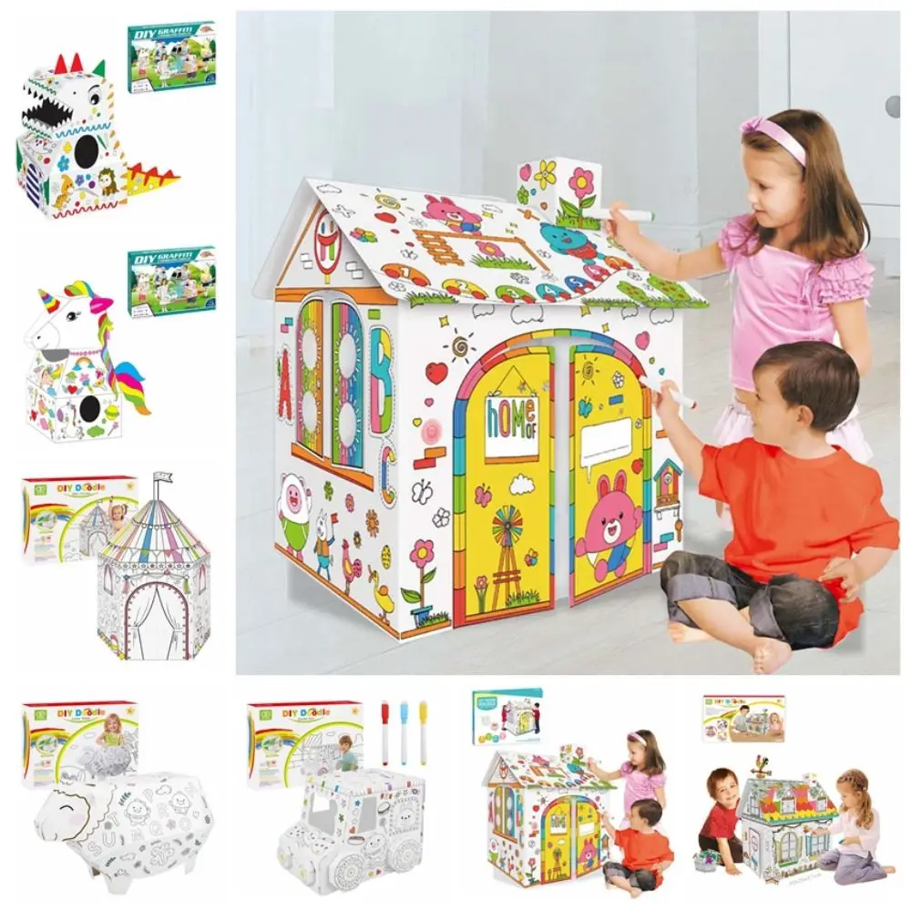 7 Types Handmade DIY Large Cardboard Coloring Creative Crafts Play House Project Assemble Painting Educational Toys
7 Types Handmade DIY Large Cardboard Coloring Creative Crafts Play House Project Assemble Painting Educational Toys