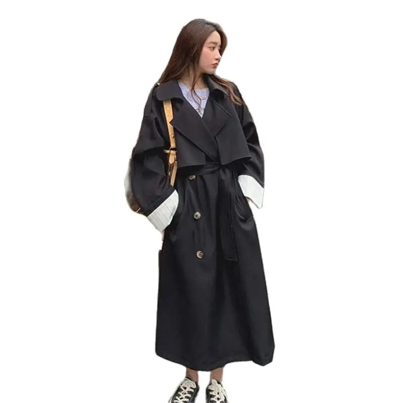 

2024 Spring Autumn Stylish Windbreaker Coat Large Size Women's Clothing Double breasted Long Trench Coats Female Overcoats AC772