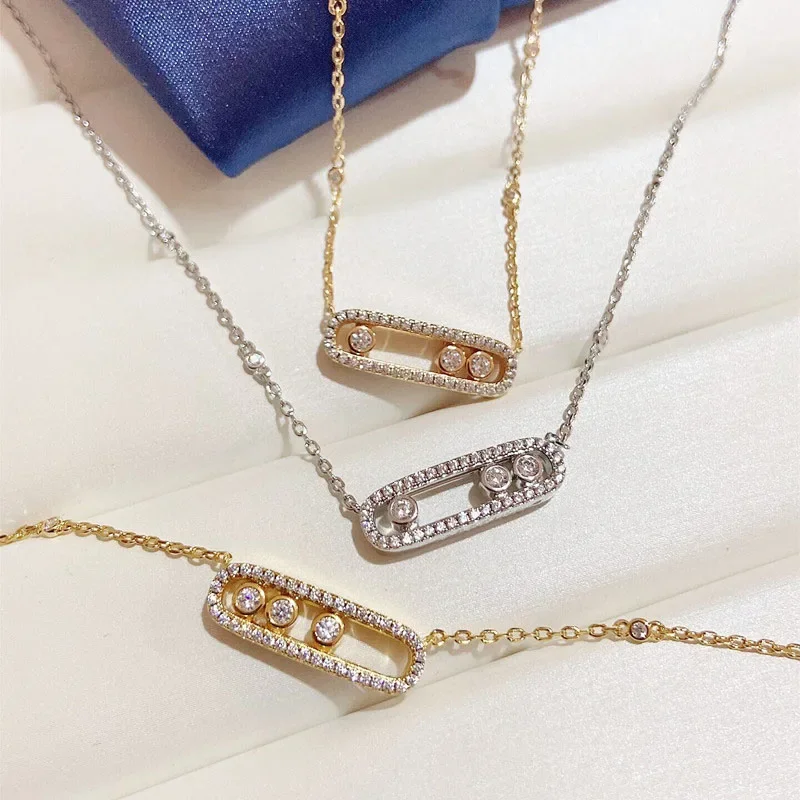 Hot new 925 sterling silver three diamond sliding necklace women's fashion temperament all-match luxury brand anniversary gift
Hot new 925 sterling silver three diamond sliding necklace women's fashion temperament all-match luxury brand anniversary gift
