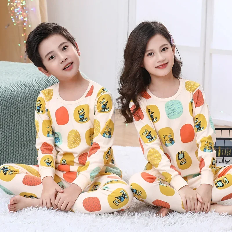 

Boys Animals Panda Pajamas for 6 8 10 14Years Children Sleepwear Teen Girl Flannel Night Suit Baby Homewear Pyjamas Kids Pijamas