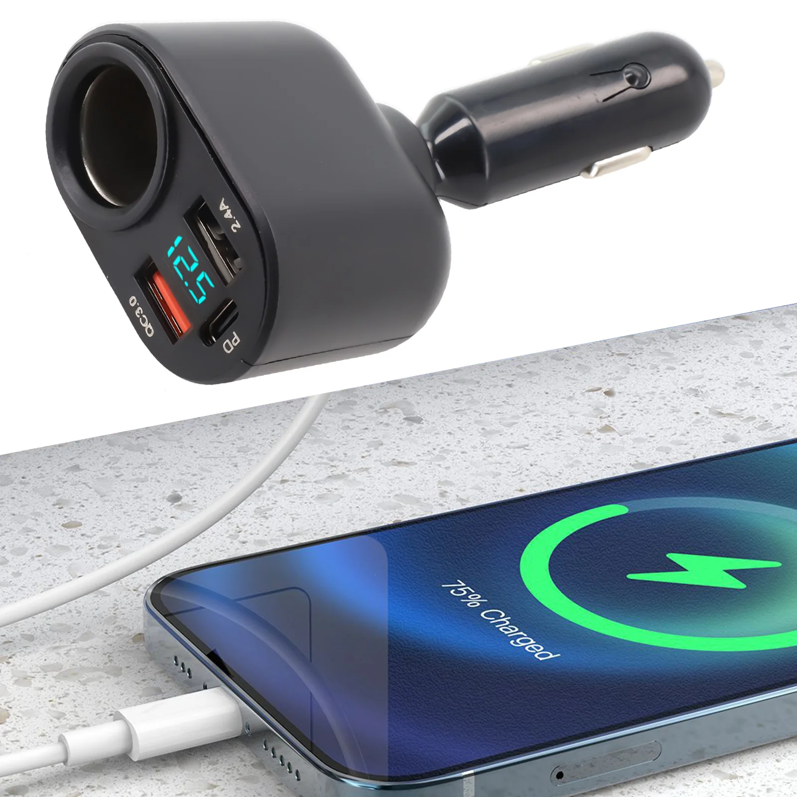 QC3.0 Fast Charging Car Charger 3-USB Port Phone Charger Socket Splitter Power Brand New And High Quality
QC3.0 Fast Charging Car Charger 3-USB Port Phone Charger Socket Splitter Power Brand New And High Quality