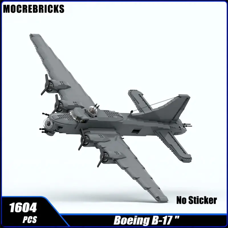 

US Military Fighter B-17 Flying Fortress Heavy Bomber MOC Building Block Assembly Aircraft Model Puzzle Kids Bricks Toys Gifts