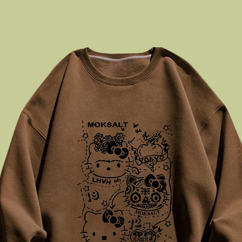 New Style Sanrio Hello Kitty Printed Round Neck Sweater Cartoon Cotton Regular Thin or Fleeced Thickened Autumn or Winter Tops
New Style Sanrio Hello Kitty Printed Round Neck Sweater Cartoon Cotton Regular Thin or Fleeced Thickened Autumn or Winter Tops
