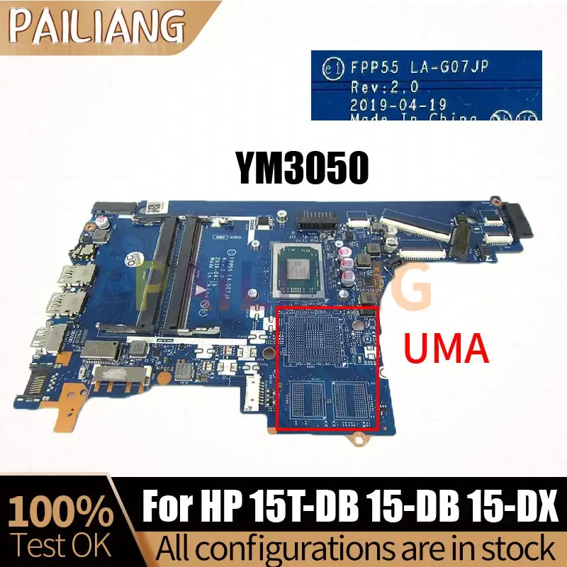 

YM3050 CPU For HP Pavilion 15T-DB 15-DB 15-DX Laptop Motherboard FPP55 LA-G07JP UMA DDR4 Nothbook Mainboard Tested