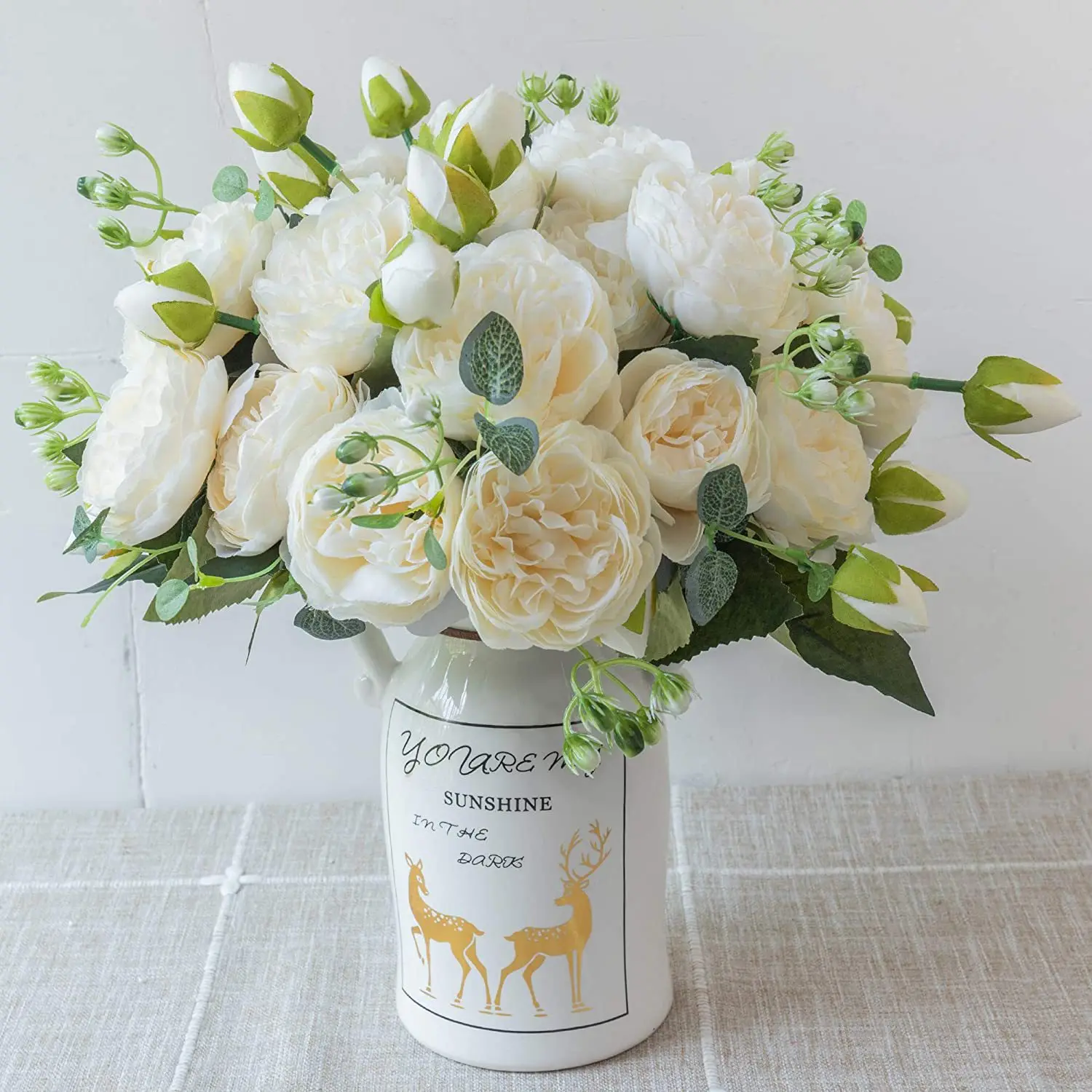 QSM Artificial Flowers 5 Heads 2 Bundles Peony Mix Jasmine Rose Wedding Bridal Home Hall Office Decor Fake Flower Bouquet
QSM Artificial Flowers 5 Heads 2 Bundles Peony Mix Jasmine Rose Wedding Bridal Home Hall Office Decor Fake Flower Bouquet