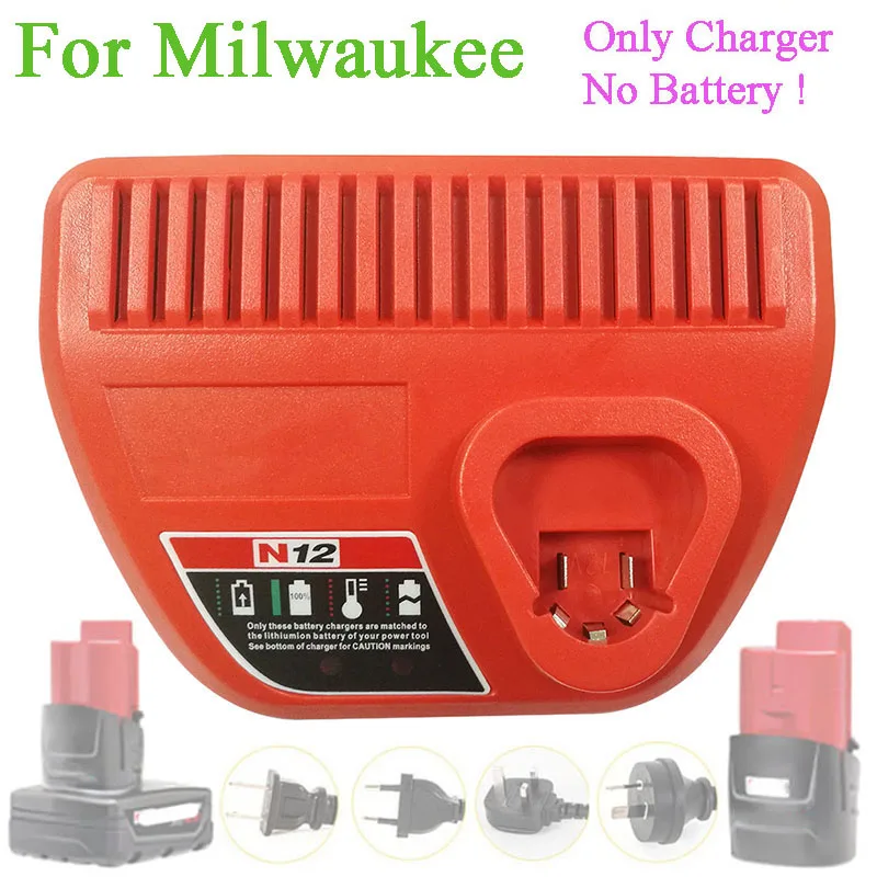 N12 Lithium-ion Battery Charger For Milwaukee 10.8V 12V for M12 48-11-24xx Serise Li-ion Battery Electric Power Tool Accessory
N12 Lithium-ion Battery Charger For Milwaukee 10.8V 12V for M12 48-11-24xx Serise Li-ion Battery Electric Power Tool Accessory
