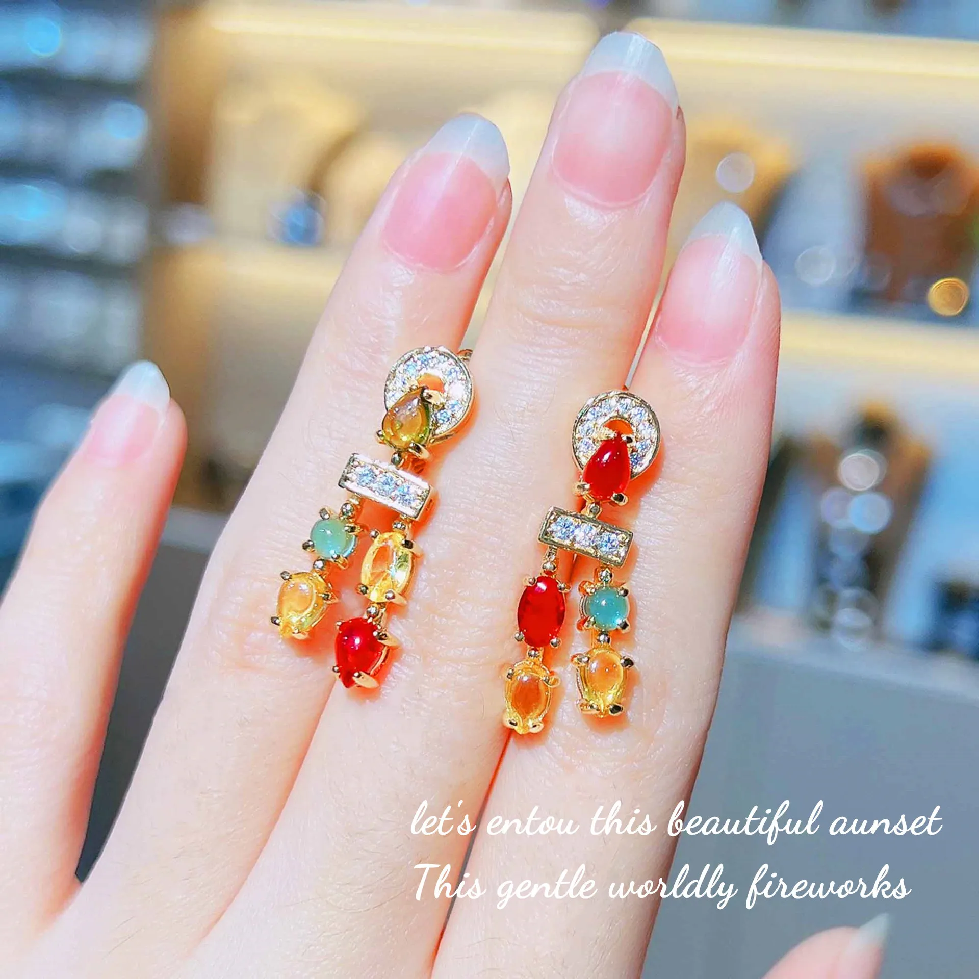 Female Luxury Rainbow Candy Color Crystal Earrings Cute Gold Color Charm Short Dangle Earring For Women Fine Christmas Gifts
Female Luxury Rainbow Candy Color Crystal Earrings Cute Gold Color Charm Short Dangle Earring For Women Fine Christmas Gifts