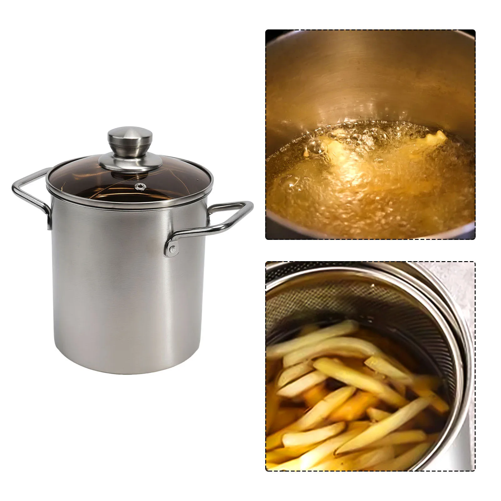 Stainless Steel Frying Pot with Handles Deep Frying Pot for Chips Vegetables Meat Multipurpose and Convenient
Stainless Steel Frying Pot with Handles Deep Frying Pot for Chips Vegetables Meat Multipurpose and Convenient