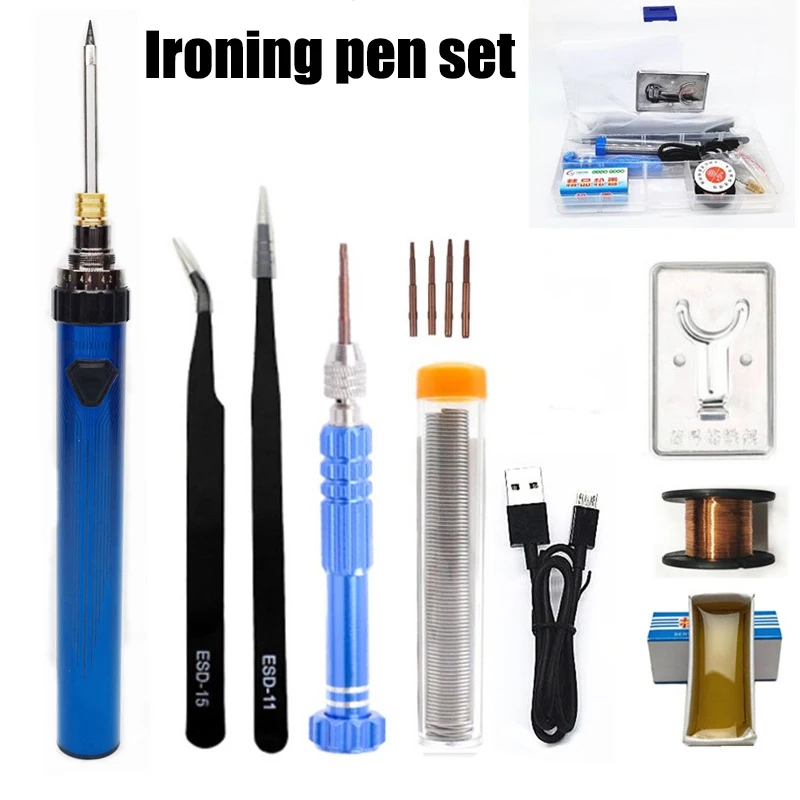 USB Soldering Iron Professional Electronic Soldering Station Welding Machine Tin Soldering Iron Station Solder Tool Kit 5V
USB Soldering Iron Professional Electronic Soldering Station Welding Machine Tin Soldering Iron Station Solder Tool Kit 5V