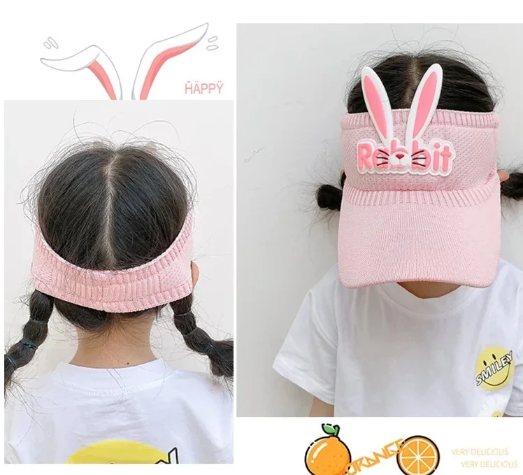 Chapeaux de soleil pour enfants, visières d'été, ailes de lapin mignonnes, pour garçons et filles de 3 à 12 ans, nouvelle collection 2023 5